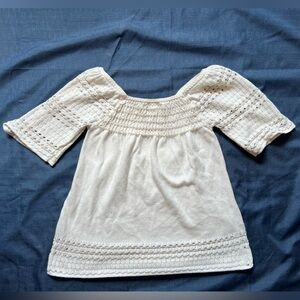 White Smocked Off-Shoulder Top